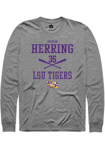 Griffin Herring  LSU Tigers Grey Rally NIL Sport Icon Long Sleeve T Shirt