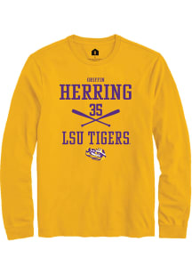 Griffin Herring  LSU Tigers Gold Rally NIL Sport Icon Long Sleeve T Shirt
