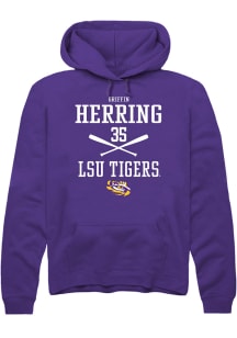 Griffin Herring  Rally LSU Tigers Mens Purple NIL Sport Icon Long Sleeve Hoodie