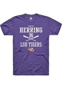 Griffin Herring  LSU Tigers Purple Rally NIL Sport Icon Short Sleeve T Shirt