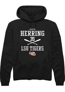 Griffin Herring  Rally LSU Tigers Mens Black NIL Sport Icon Long Sleeve Hoodie