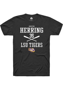 Griffin Herring  LSU Tigers Black Rally NIL Sport Icon Short Sleeve T Shirt