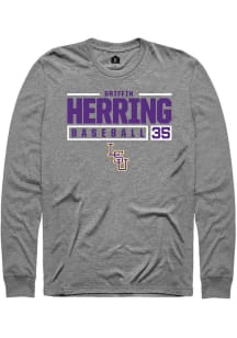 Griffin Herring  LSU Tigers Grey Rally NIL Stacked Box Long Sleeve T Shirt