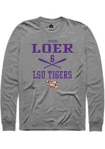 Justin Loer  LSU Tigers Grey Rally NIL Sport Icon Long Sleeve T Shirt
