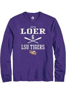 Justin Loer  LSU Tigers Purple Rally NIL Sport Icon Long Sleeve T Shirt