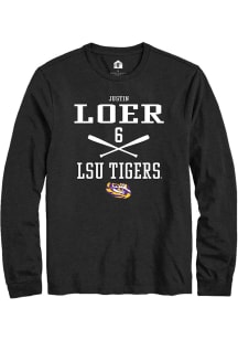 Justin Loer  LSU Tigers Black Rally NIL Sport Icon Long Sleeve T Shirt