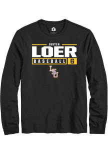 Justin Loer  LSU Tigers Black Rally NIL Stacked Box Long Sleeve T Shirt