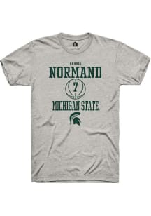 Gehrig Normand  Michigan State Spartans Ash Rally NIL Sport Icon Short Sleeve T Shirt