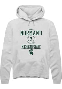 Gehrig Normand  Rally Michigan State Spartans Mens White NIL Sport Icon Long Sleeve Hoodie