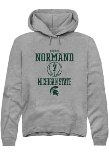 Gehrig Normand  Rally Michigan State Spartans Mens Grey NIL Sport Icon Long Sleeve Hoodie