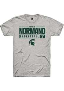 Gehrig Normand  Michigan State Spartans Ash Rally NIL Stacked Box Short Sleeve T Shirt