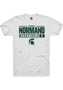 Gehrig Normand  Michigan State Spartans White Rally NIL Stacked Box Short Sleeve T Shirt