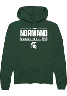 Gehrig Normand  Rally Michigan State Spartans Mens Green NIL Stacked Box Long Sleeve Hoodie
