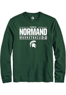 Gehrig Normand  Michigan State Spartans Green Rally NIL Stacked Box Long Sleeve T Shirt