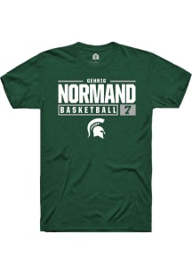 Gehrig Normand  Michigan State Spartans Green Rally NIL Stacked Box Short Sleeve T Shirt