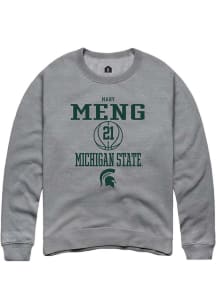 Mary Meng  Rally Michigan State Spartans Mens Grey NIL Sport Icon Long Sleeve Crew Sweatshirt