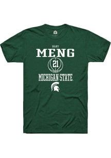 Mary Meng  Michigan State Spartans Green Rally NIL Sport Icon Short Sleeve T Shirt