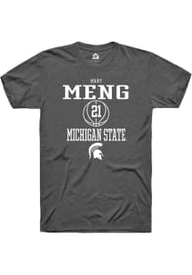 Mary Meng  Michigan State Spartans Dark Grey Rally NIL Sport Icon Short Sleeve T Shirt