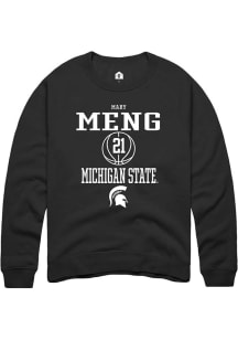 Mary Meng  Rally Michigan State Spartans Mens Black NIL Sport Icon Long Sleeve Crew Sweatshirt