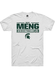 Mary Meng  Michigan State Spartans White Rally NIL Stacked Box Short Sleeve T Shirt