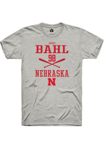 Jordy Bahl  Nebraska Cornhuskers Ash Rally NIL Sport Icon Short Sleeve T Shirt