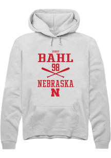 Jordy Bahl Rally Mens White Nebraska Cornhuskers NIL Sport Icon Hooded Sweatshirt