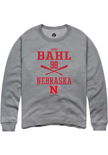 Jordy Bahl Rally Mens Graphite Nebraska Cornhuskers NIL Sport Icon Crew Sweatshirt