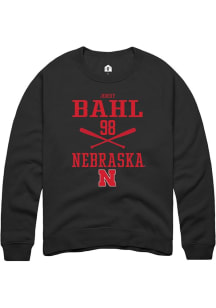 Jordy Bahl Rally Mens Black Nebraska Cornhuskers NIL Sport Icon Crew Sweatshirt