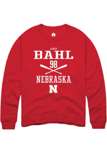 Jordy Bahl Rally Mens Red Nebraska Cornhuskers NIL Sport Icon Crew Sweatshirt