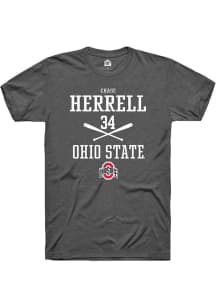 Chase Herrell  Ohio State Buckeyes Dark Grey Rally NIL Sport Icon Short Sleeve T Shirt