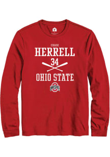 Chase Herrell  Ohio State Buckeyes Red Rally NIL Sport Icon Long Sleeve T Shirt