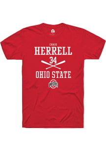 Chase Herrell  Ohio State Buckeyes Red Rally NIL Sport Icon Short Sleeve T Shirt