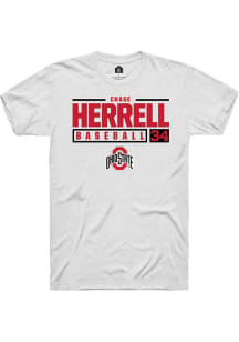 Chase Herrell  Ohio State Buckeyes White Rally NIL Stacked Box Short Sleeve T Shirt