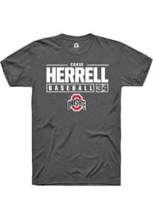 Chase Herrell  Ohio State Buckeyes Dark Grey Rally NIL Stacked Box Short Sleeve T Shirt