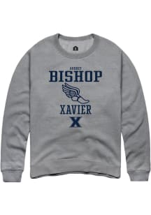 Audrey Bishop  Rally Xavier Musketeers Mens Graphite NIL Sport Icon Long Sleeve Crew Sweatshirt