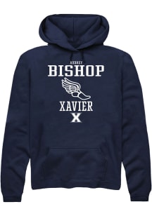 Audrey Bishop  Rally Xavier Musketeers Mens Navy Blue NIL Sport Icon Long Sleeve Hoodie
