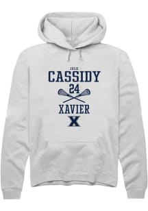 Julie Cassidy  Rally Xavier Musketeers Mens White NIL Sport Icon Long Sleeve Hoodie