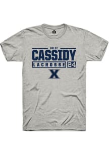 Julie Cassidy  Xavier Musketeers Ash Rally NIL Stacked Box Short Sleeve T Shirt