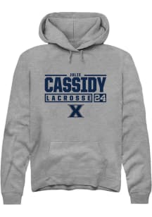 Julie Cassidy  Rally Xavier Musketeers Mens Grey NIL Stacked Box Long Sleeve Hoodie