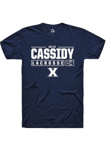 Julie Cassidy  Xavier Musketeers Navy Blue Rally NIL Stacked Box Short Sleeve T Shirt