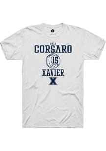 Lucia Corsaro  Xavier Musketeers White Rally NIL Sport Icon Short Sleeve T Shirt