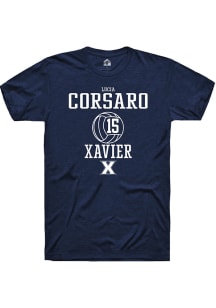 Lucia Corsaro  Xavier Musketeers Navy Blue Rally NIL Sport Icon Short Sleeve T Shirt