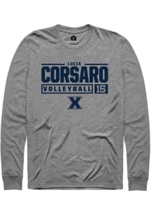 Lucia Corsaro  Xavier Musketeers Graphite Rally NIL Stacked Box Long Sleeve T Shirt