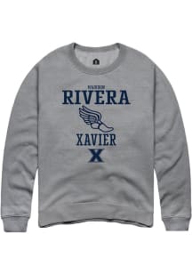 Madison Rivera  Rally Xavier Musketeers Mens Graphite NIL Sport Icon Long Sleeve Crew Sweatshirt