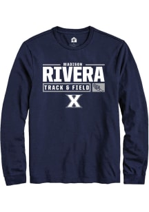 Madison Rivera  Xavier Musketeers Navy Blue Rally NIL Stacked Box Long Sleeve T Shirt