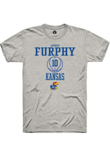 Johnny Furphy  Kansas Jayhawks Grey Rally NIL Sport Icon Short Sleeve T Shirt