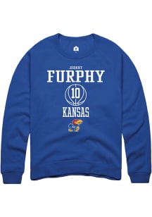 Johnny Furphy  Rally Kansas Jayhawks Mens Blue NIL Sport Icon Long Sleeve Crew Sweatshirt