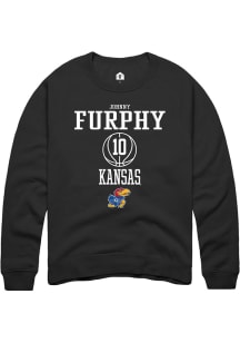 Johnny Furphy  Rally Kansas Jayhawks Mens Black NIL Sport Icon Long Sleeve Crew Sweatshirt