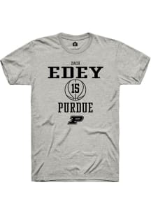 Zach Edey  Purdue Boilermakers Grey Rally NIL Sport Icon Short Sleeve T Shirt