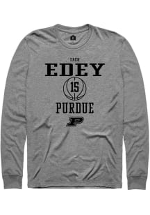 Zach Edey  Purdue Boilermakers Grey Rally NIL Sport Icon Long Sleeve T Shirt